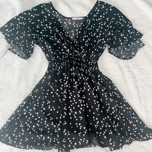 SOLD Star Patterned Ruffle Dress
